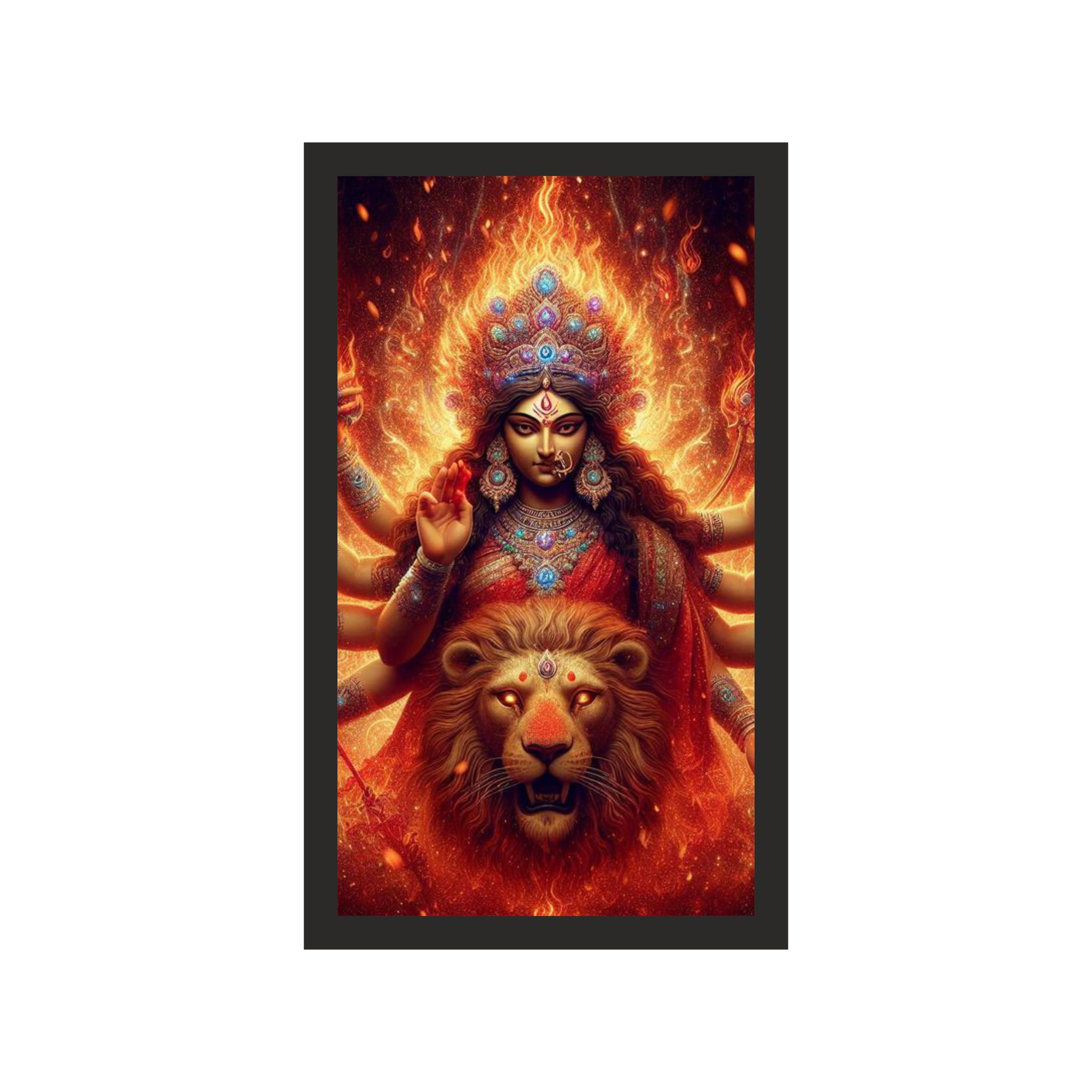 Monumental Blazing Durga: 36x60