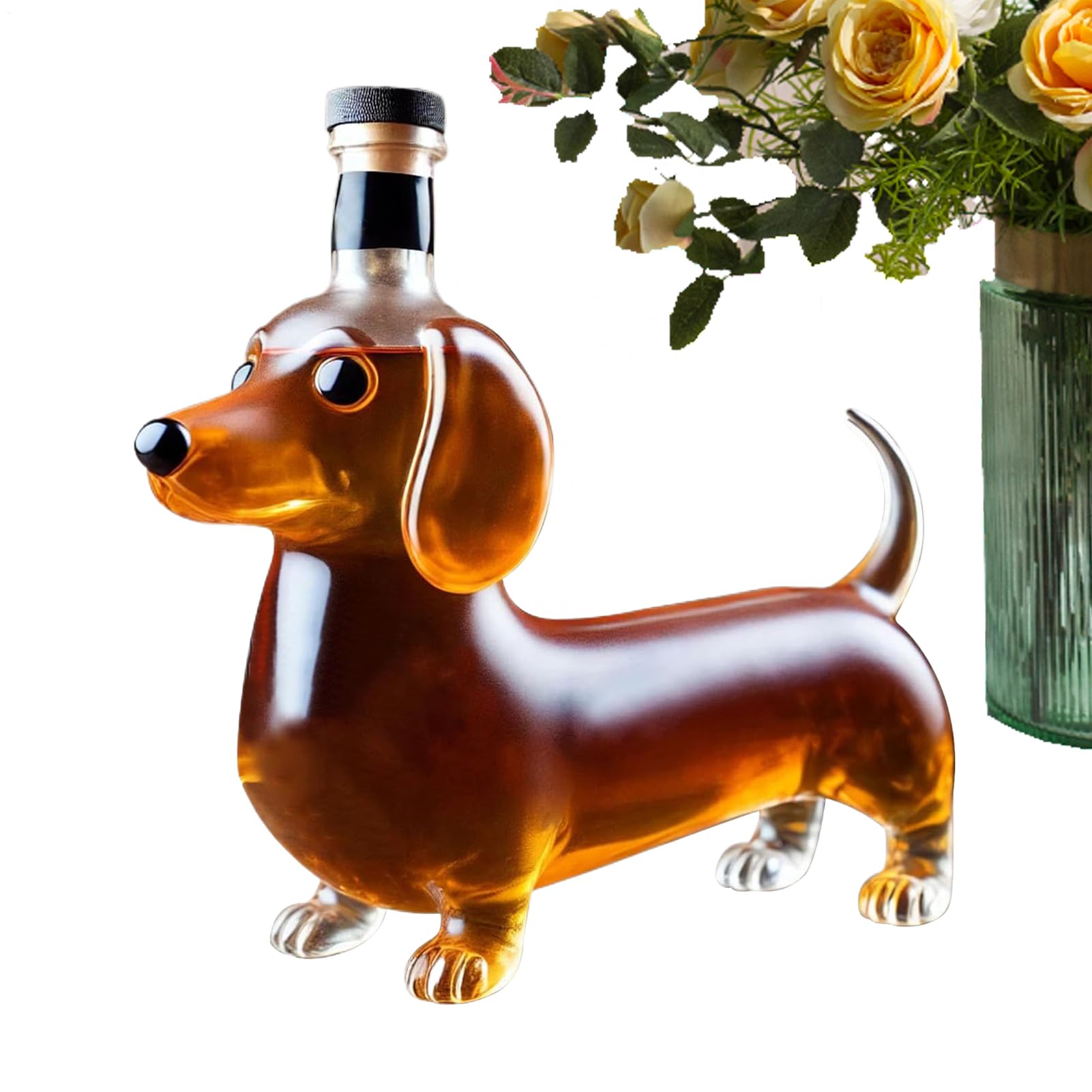 Bouteille De Whisky Teckel, Verre Sculpté 3D Créatif, Bouteilles En Verre À Whisky En Forme D'animal Rigolo, Carafe À Vin Pour Bar, Récipient À Vin Pour La Décoration Intérieure
