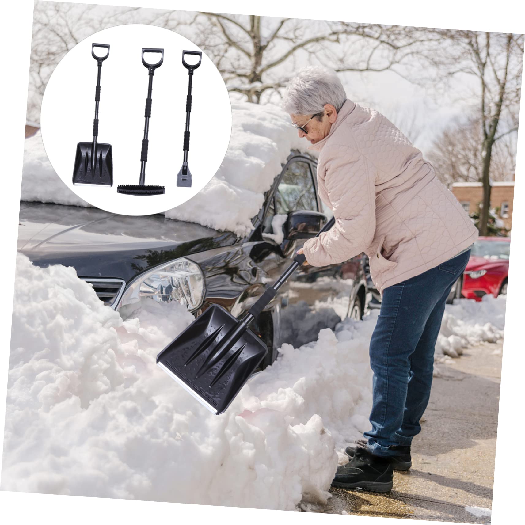 1set Rimozione Neve Auto Spatola Raschietto e Spazzola Estensibile Per Tetto Auto Utensili Sicuri e Pratici Per Pulire Ghiaccio e Neve Inverno