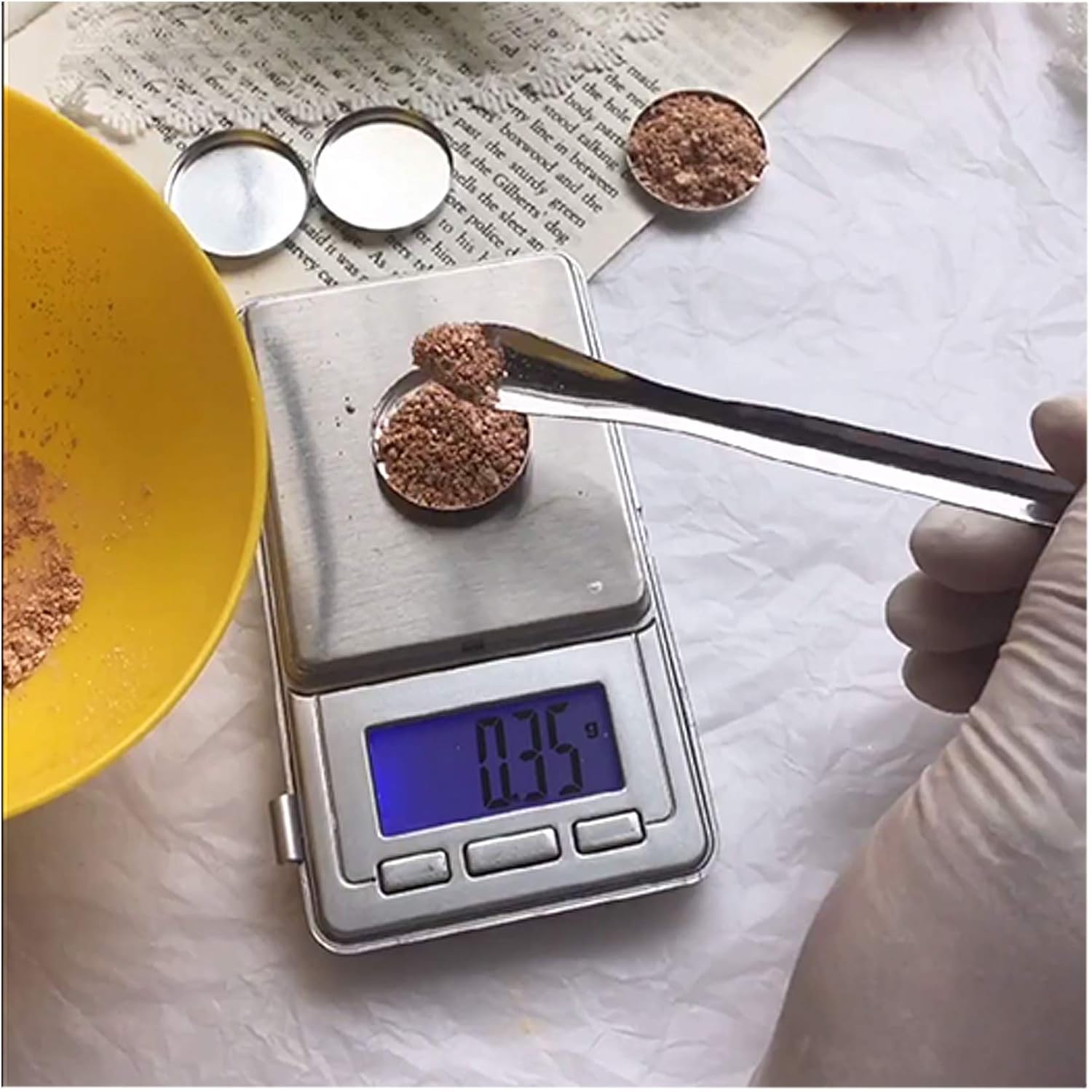 Saini_MEDICOS - Espátula de laboratorio de acero inoxidable, micro cuchara, reactivo, espátula de mezcla de laboratorio, 22 cm de largo, 13 unidades