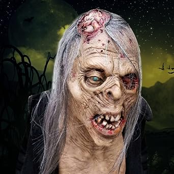 Kuberas Zombie Mask Creepy Old Man Scary Halloween Costume Mask for Adults