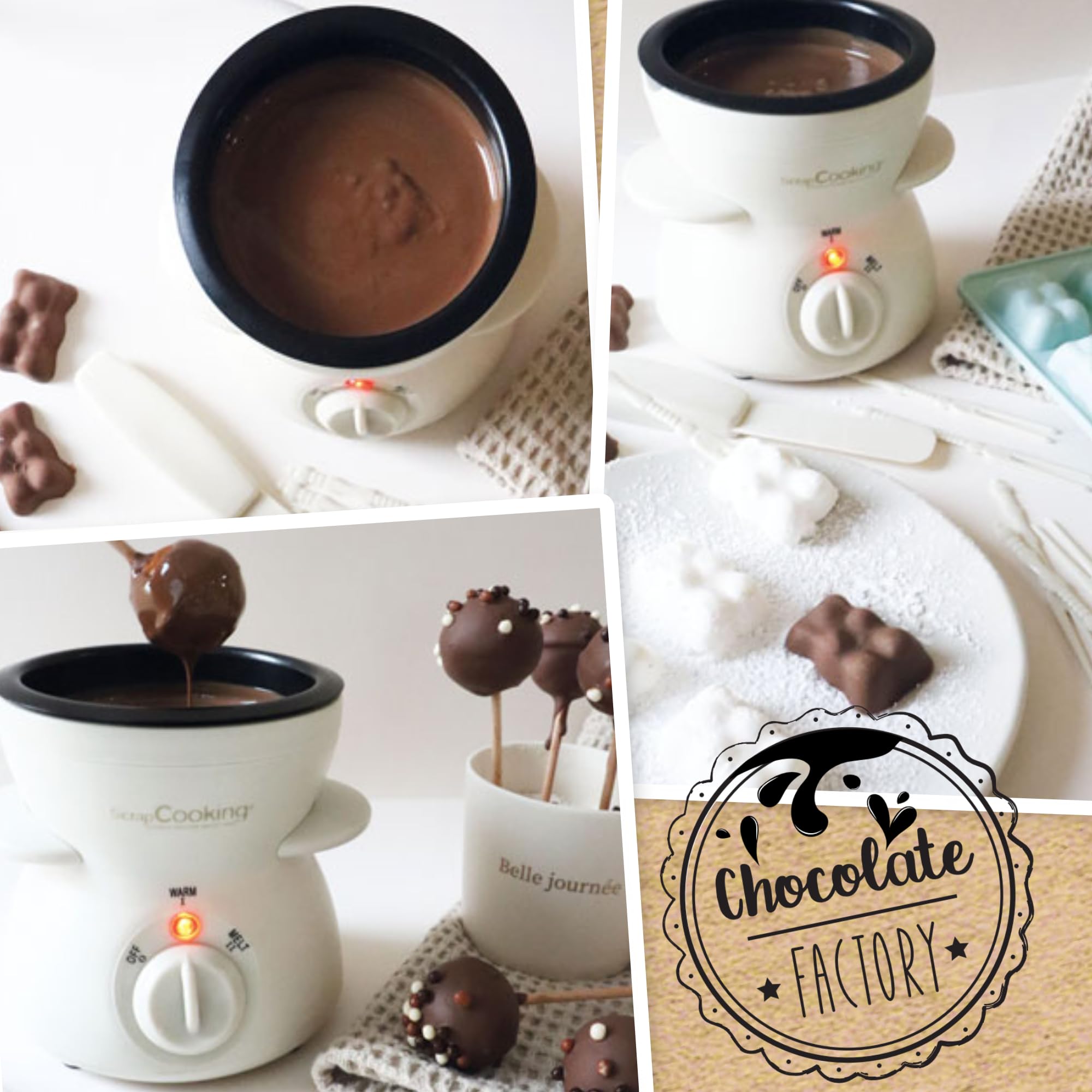 ScrapCooking - Máquina Fondue de Chocolate - Chocolate Factory - Para 2 a 4 Personas - Fuente de Chocolate Eléctrica - Idea de Regalo para Repostería y Cocina - 3895