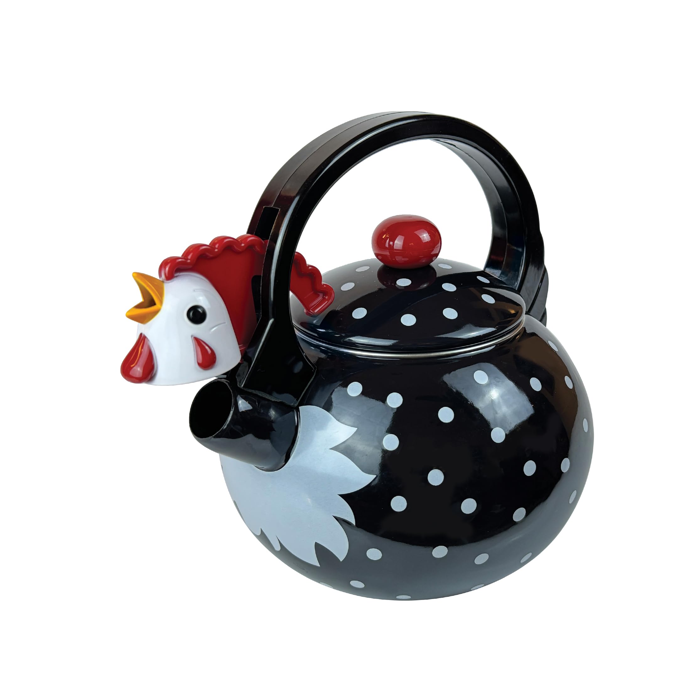 Bollitore Fischiettante Supreme Housewares In Smalto Con Disegno Gallo, Capacità 1,6 Quarti, Per Stufa