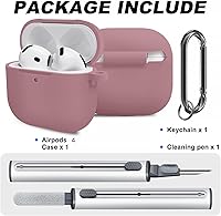 Vista 52 de Funda para AirPods Pro con kit de limpieza, funda de silicona suave para Apple AirPod Pro de 1ª/2ª generación, accesorios de funda AirPods Pro/Pro 2