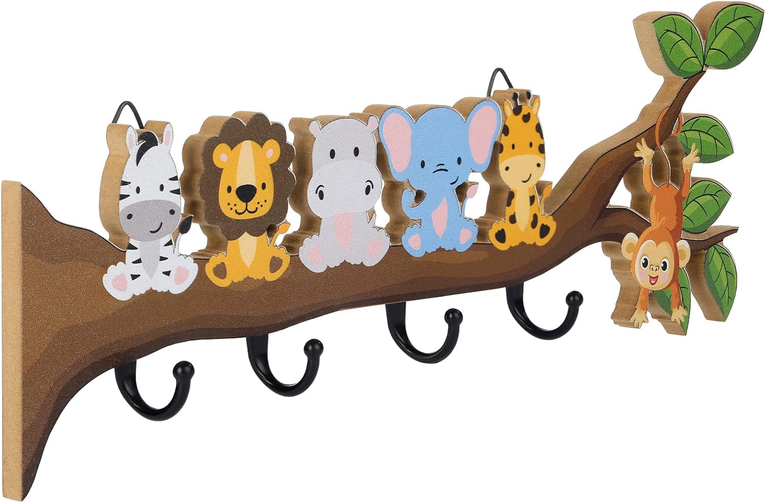 Safari Animal Wall Hooks Animal Nursery Hooks Wooden Coat