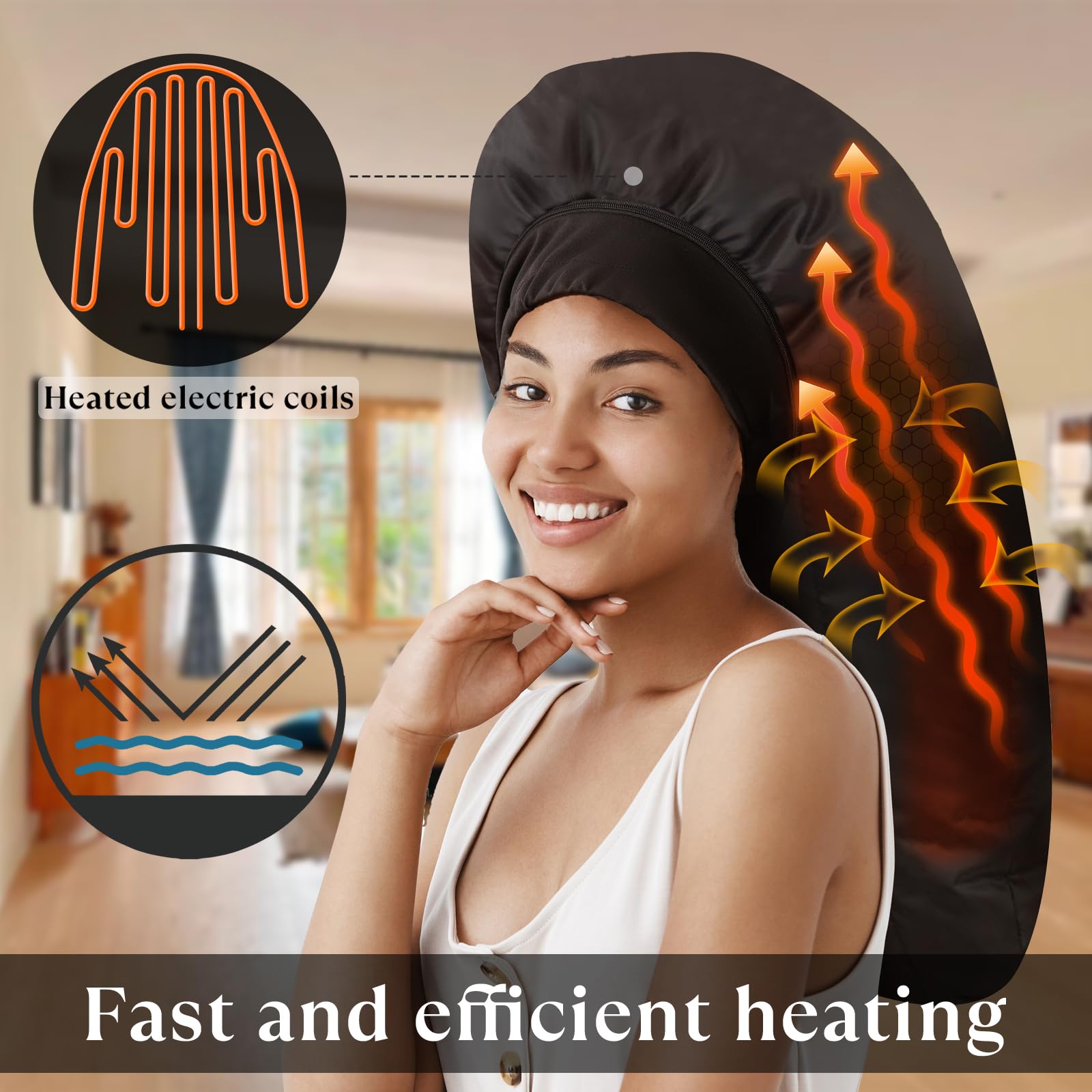 Hair Steamer, Heat Cap for Deep Conditioning, Electric Thermal Steamer Cap for Natural Hair, Hair Spa Cap for Home Use Pattern