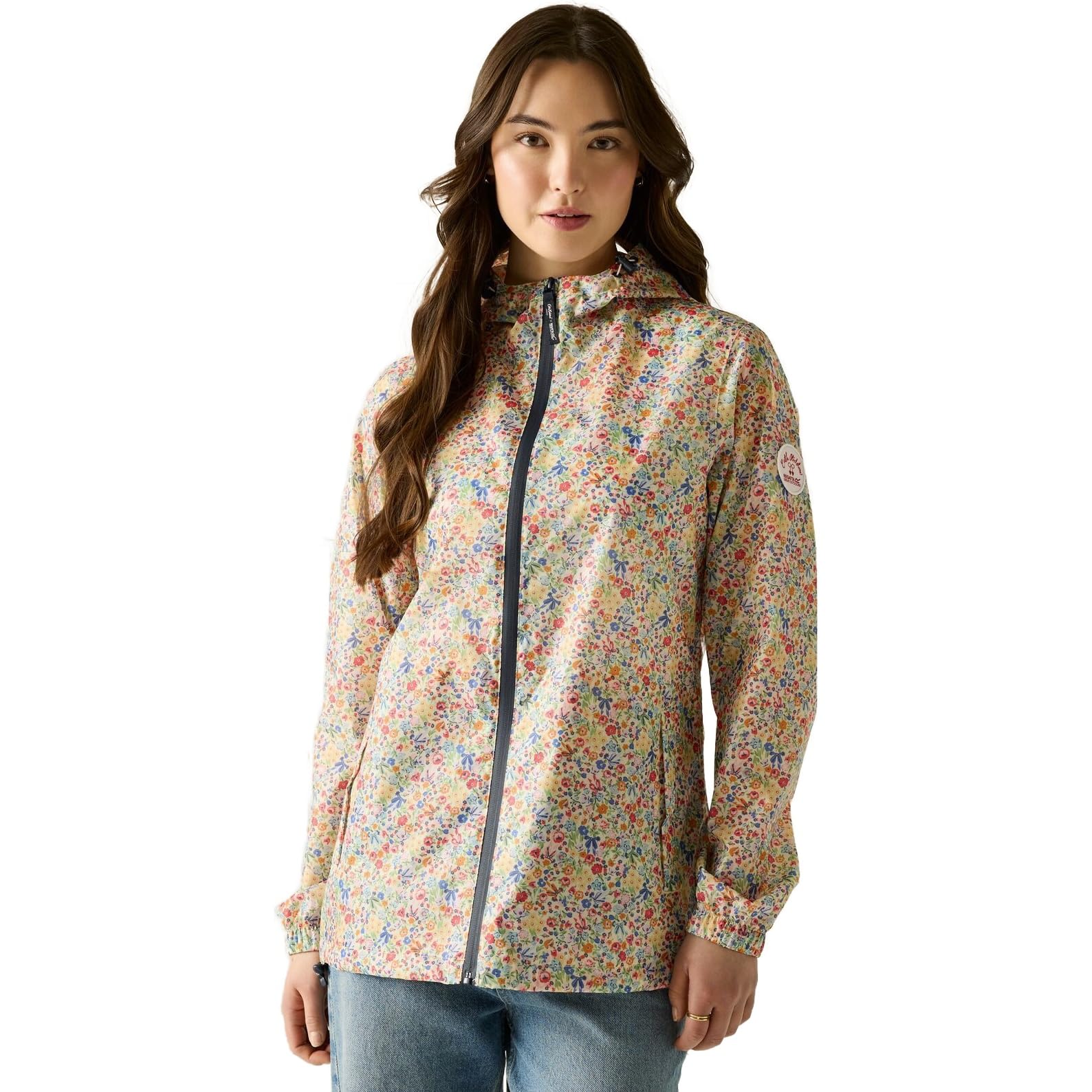Regatta Women's Cream Harmony Ditsy Cath Kidston Waterproof Pack It Jacket in Size 16, Sports Direct