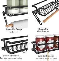 Vista 8 de 3 Pack Spice Rack Wall Mount With Paper Towel Holder and Hooks, Screw or Adhesive Hanging Spice Shelf,Space Saving Spice Organizer for Seasonings