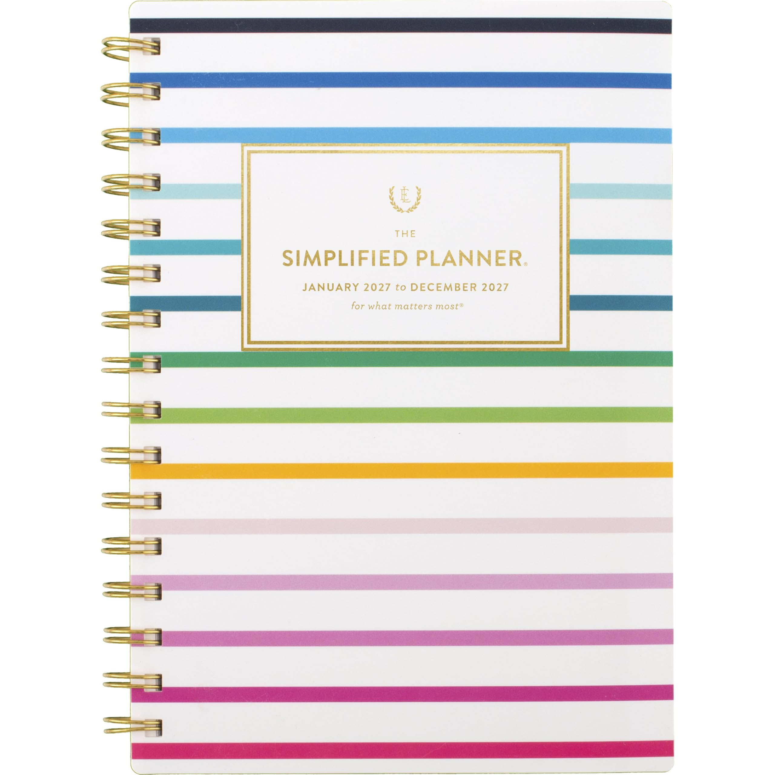 AT-A-GLANCE EL57-200-27 Planer 2027, vereinfacht von Emily Ley, Wochen- und Monatsplaner, 14 x 21,6 cm, Happy Stripe