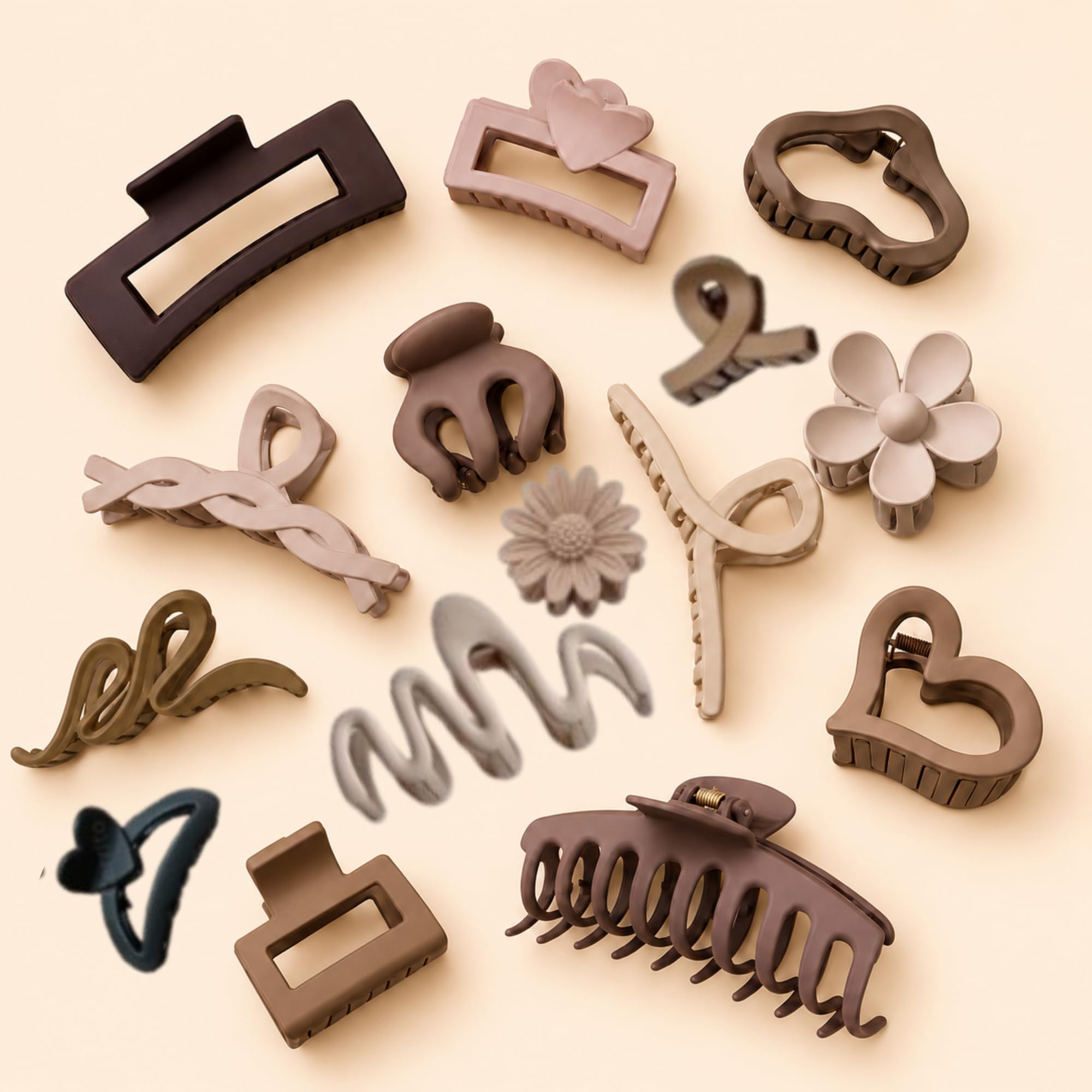 Hair Claw Clips for Women Girls – 3 Large & 3 Small (6 Pcs) Matte Strong Hold Non Slip Jaw Clips for Thick, Thin & Curly Hair, Hair Clutcher Set, Ponytail Holder, Hair Accessories, Multicolor-image-13