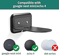 Vista 2 de HomeMount Soporte de pared de metal para Google Nest Mini y Echo de 4ª generación, soporte de pared para altavoz con gestión de cables para ocultar