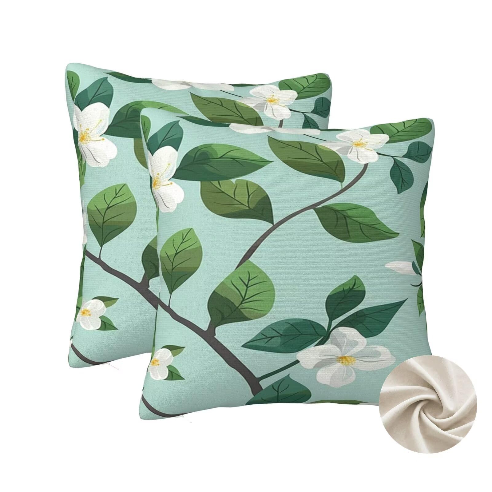 Housses de coussin 60x60 cm lot de 2 taies de canapé vertes déco chambre - zt140