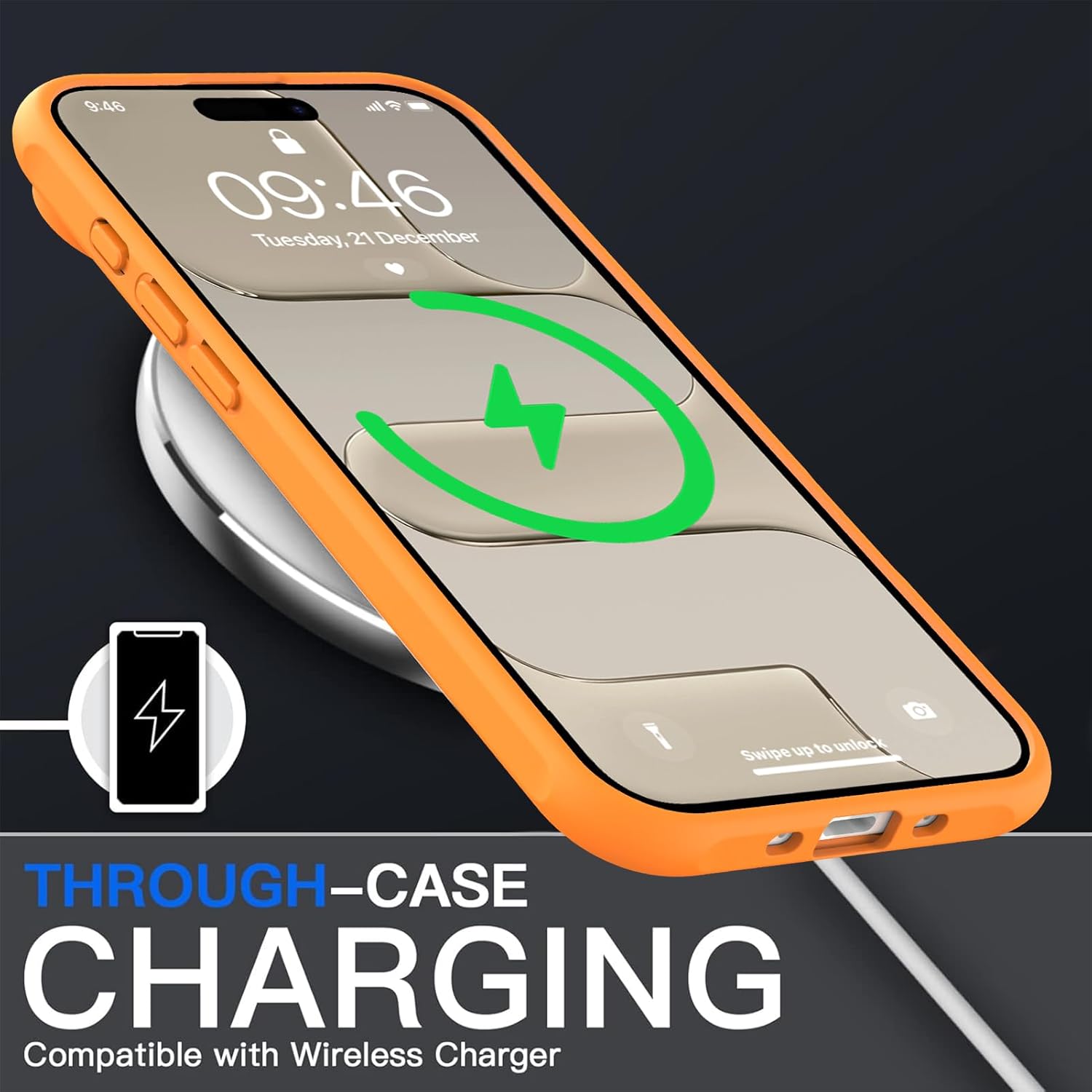 AIGOMARA Magnetic Case for Air [Compatible with MagSafe] Cute Orange Watercolor Floral Butterfly Pattern Phone Case for Women Gilrs Soft TPU and PC Back Protective Slim Phone Cover