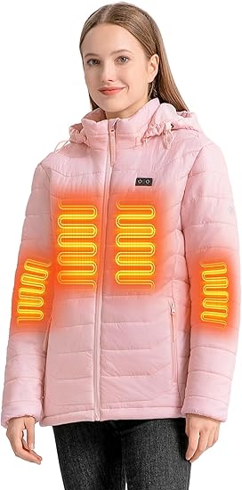 Heated Jacket, Lightweight Heating Jackets with 12V/5A Power Bank, 6 Areas Winter Coat for Men and Women Heated Jacket, Lightweight Heating Jackets with 12V/5A Power Bank, 6 Areas Winter Coat for Men and Women