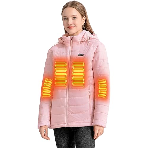 ANTARCTICA GEAR Heated Jacket, Lightweight Heating Jackets with 12V/5A Power Bank, 6 Areas Winter Coat for Men and Women