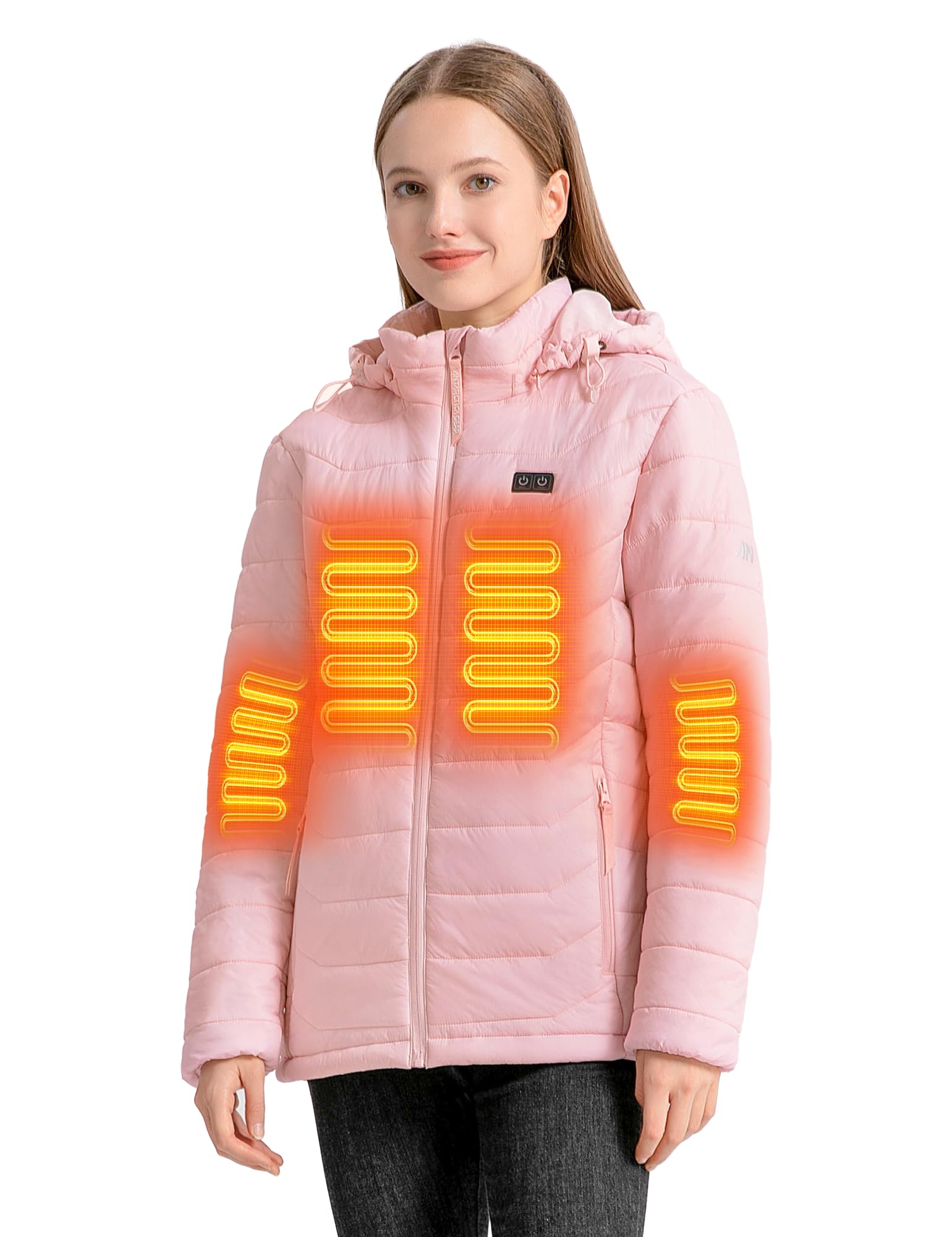 ANTARCTICA GEAR Heated Jacket, Lightweight Heating Jackets with 12V/5A Power Bank, 6 Areas Winter Coat for Men and Women