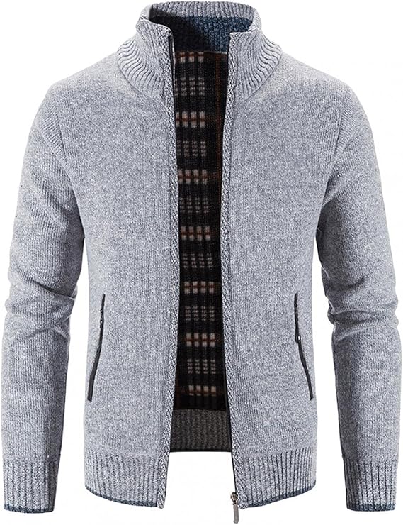 Amazon メンズ 冬服 Qiddiop カーディガン ニット ニット セーター チェック襟 カーディガン メンズ アウター 速暖 厚手 暖かい コート 上着 大きいサイズ 裏起毛 ジップアップコート おしゃれ 防風 あたたかい 防寒 秋 冬 上着パーカー 秋冬服 カーディガン 通販