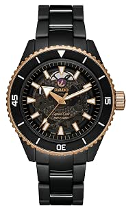 Rado Captain Cook Men's Automatic Swiss Watch - 43mm Black Dial, High-Tech Ceramic Bracelet