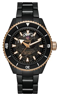 Rado - Captain Cook - Mens Automatic Swiss Watch - 43mm Black Dial - Black High-Tech Ceramic Bracelet - R32127162