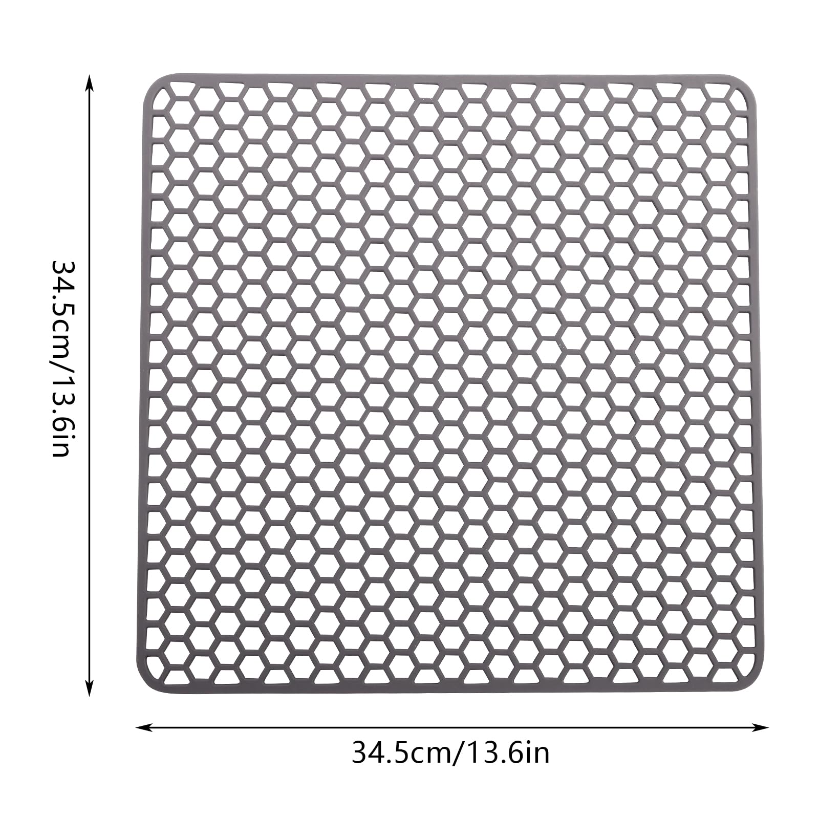 Tappetino per Lavello in Silicone per Alimentari, Antiscivolo, Resistente alle Alte Temperature, Grigio Scuro