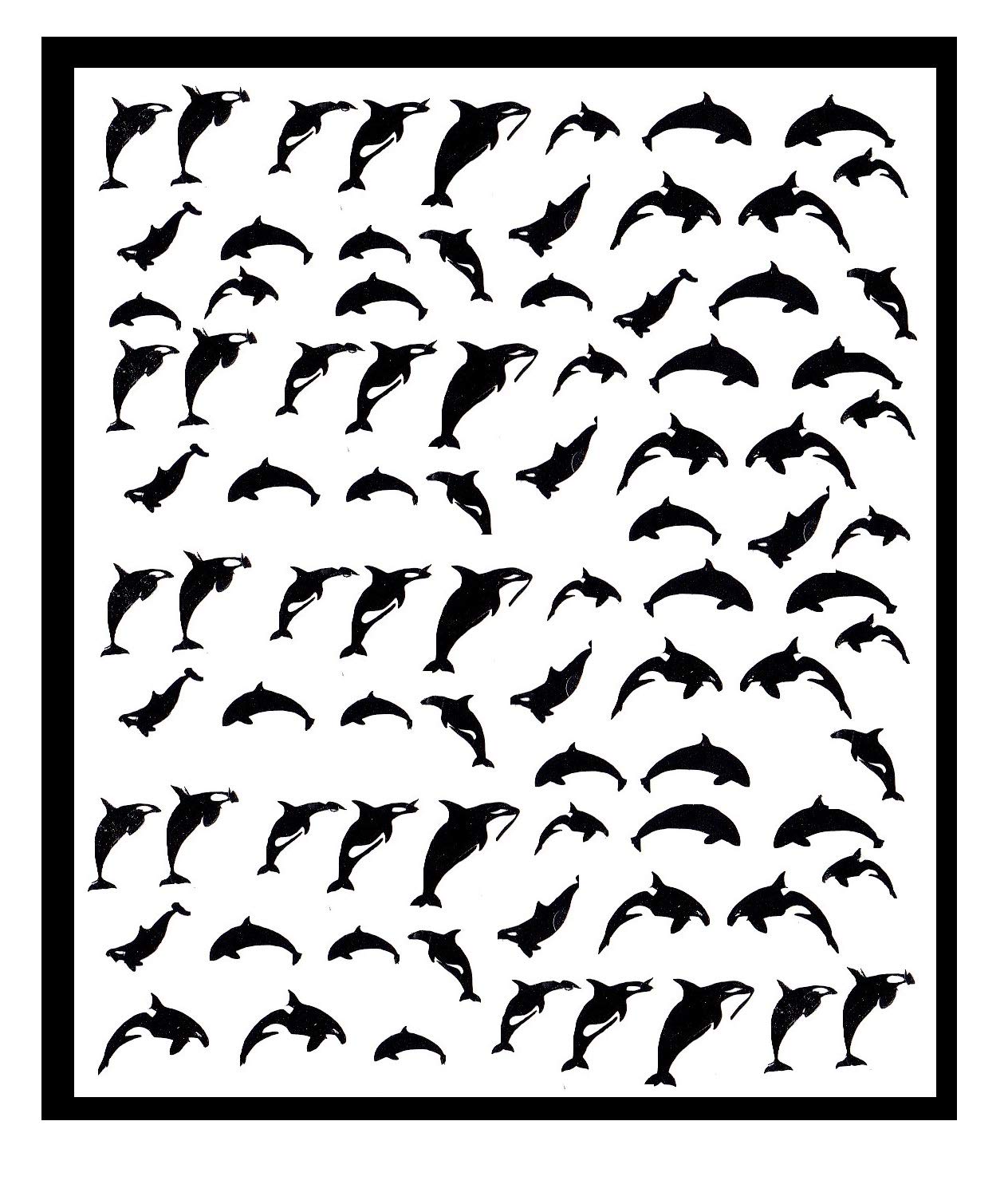 Orca Killer Whale Collection (Orca Killer Whale Nail Stickers Black)