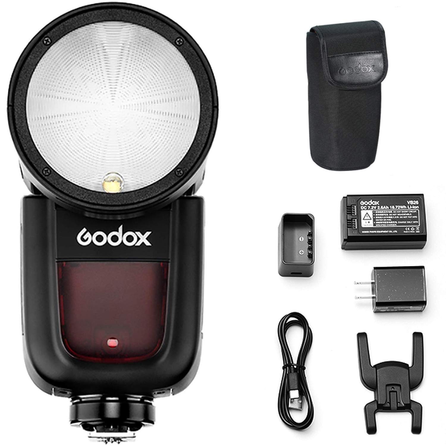 Godox V1-O Flash Speedlite,Profesional HSS Flash de cámara de Cabeza Redonda para cámaras Panasonic para Olympus con batería de Litio