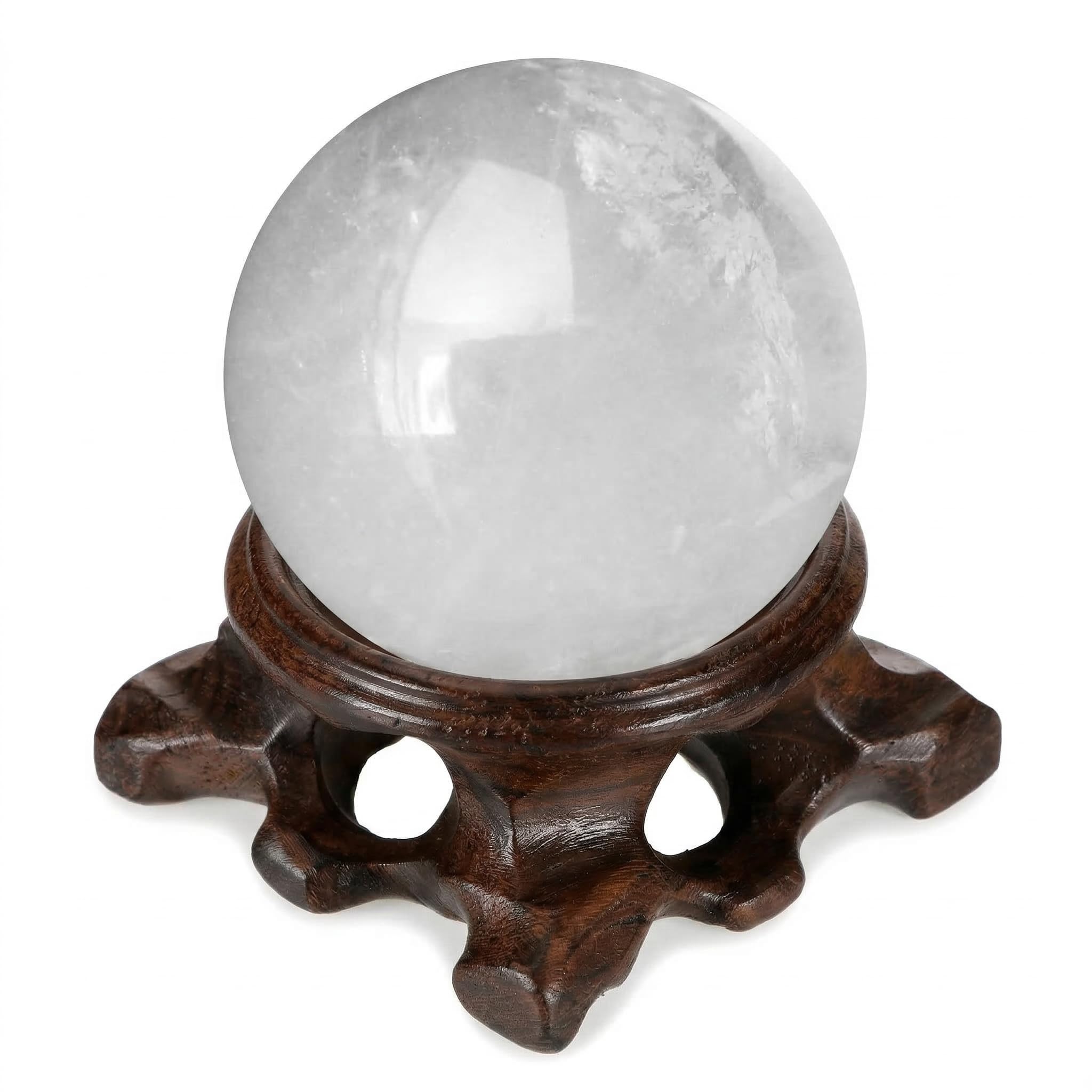 DOITOOL Wooden Stand for Crystal Sphere Quartz Ball Holder Wood Display Stand Base Decorative Orb Egg Base for Crystal Ball Sphere Globe Stone