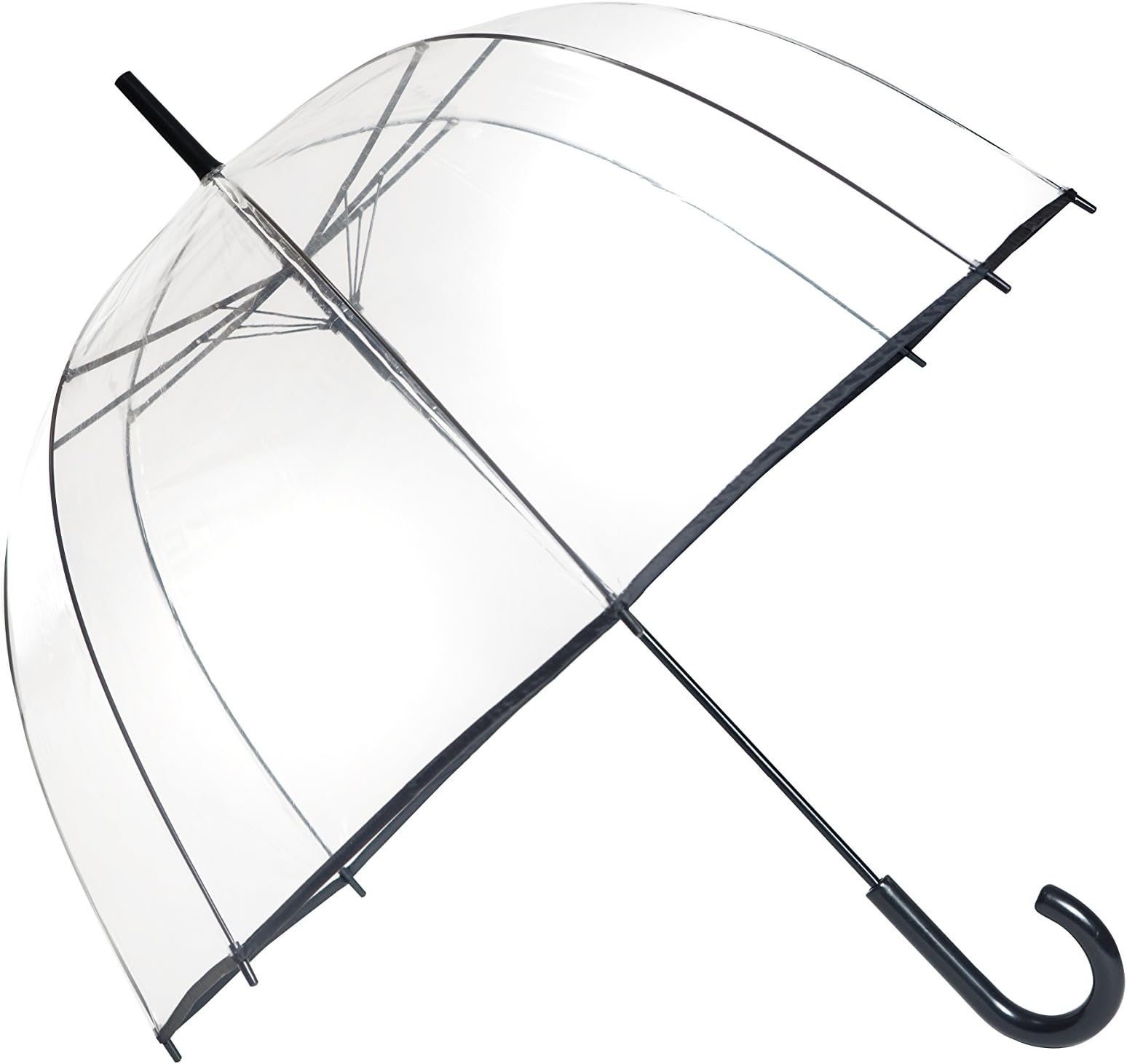 SMATIStick Umbrella Clear Dome See Throughwith black border 83cm Automatic Dome-shaped Transparent Birdcage
