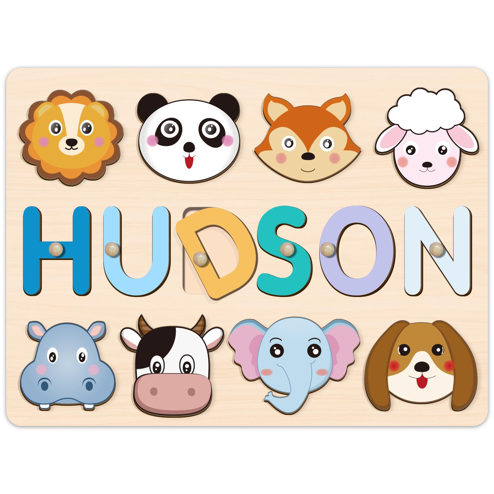 Name Puzzle for Kids Personalized, 1st Birthday boy Gifts, Montessori Learning Toys for Boy Girl, Personalized Baby Gifts for 1+ Year Old Boys Girls