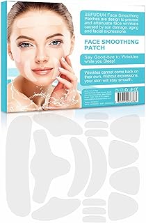 Homesen 10 folhas de Adesivos Faciais Conjunto de 16 Pcs Almofadas Removedor de Rugas para Testa Bochecha Pescoço Tratamento Anti Rugas Silicone Suavizante Remendos de Rugas para Cuidados com a Pele