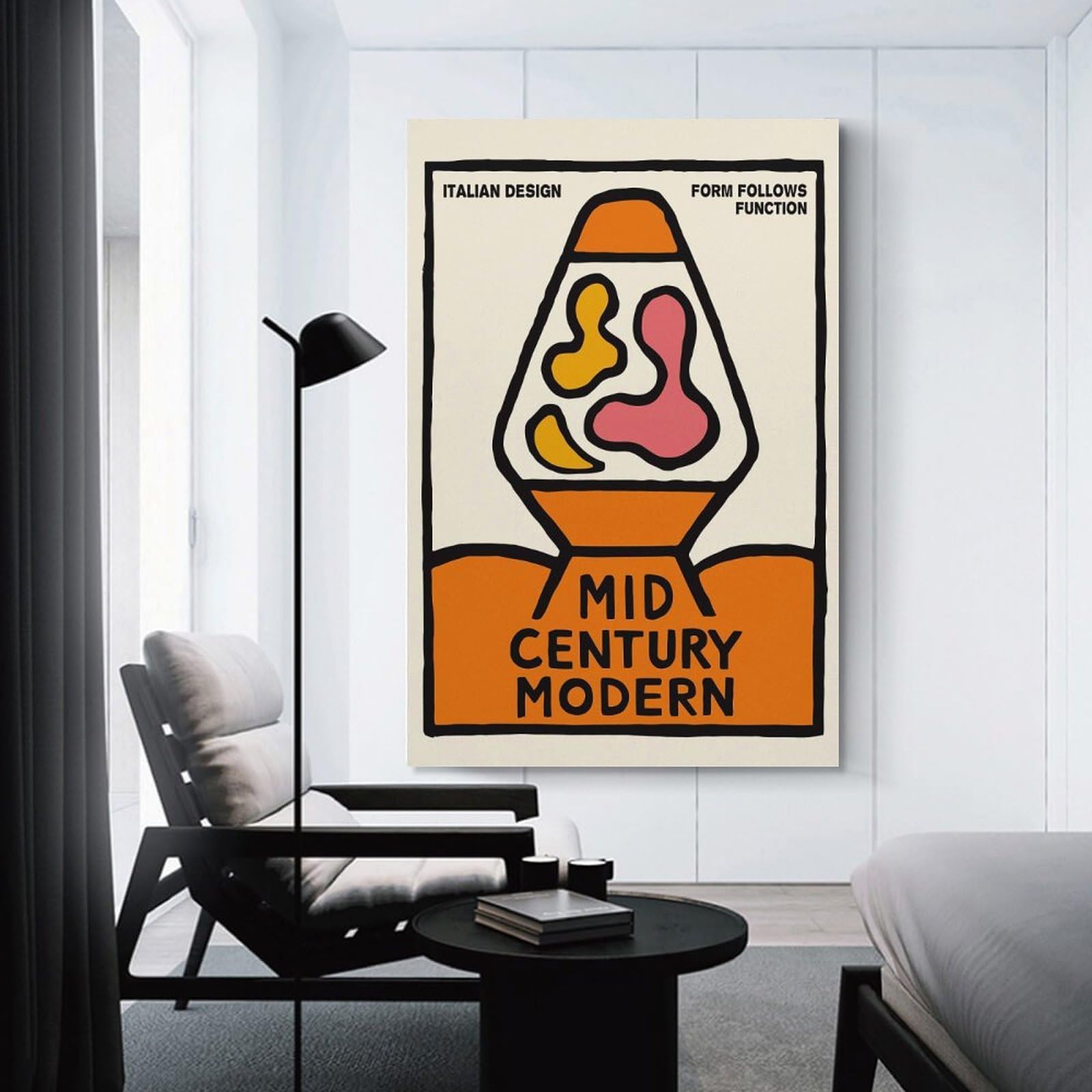 Junmoney Mid Century Modern Lava Lamp Design Home Decor Wall Art 20x30inch(50x75cm), for Lounge, Bedroom Or Personal Spaces, Gift Idea for Housewarming And Birthdays