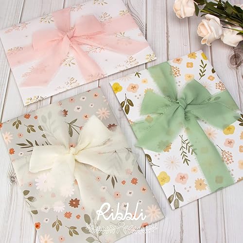 Miniatura 137 de Ribbli Cinta de gasa blanca de 1-1/2 pulgadas x 20 yardas hecha a mano con flecos, cinta blanca para invitaciones de boda, envoltura de ramos