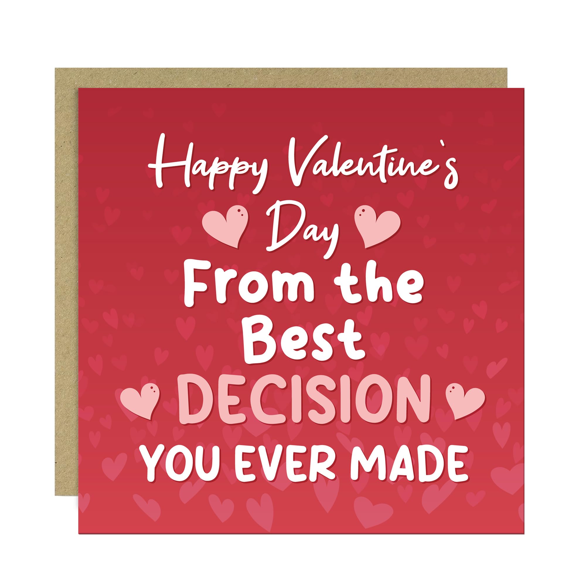 RED OCEAN Valentines Day Card for Wife Husband Girlfriend Boyfriend From The Best Decision You Ever Made Funny Valentines Card For Him Her Joke Valentines Card With Envelope