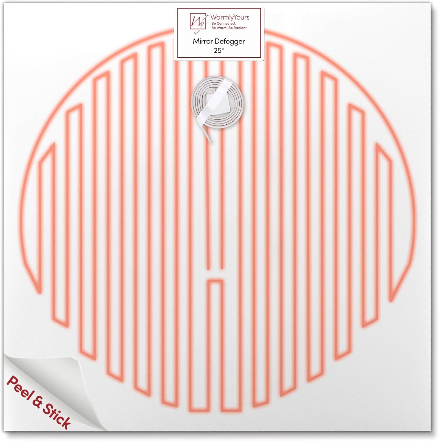 WarmlyYours Heated Mirror Defogger Rectangular 24x32 in. Self-Adhesive Anti Fog and Steam Electric Pad for Existing Bathroom Wall Mirrors