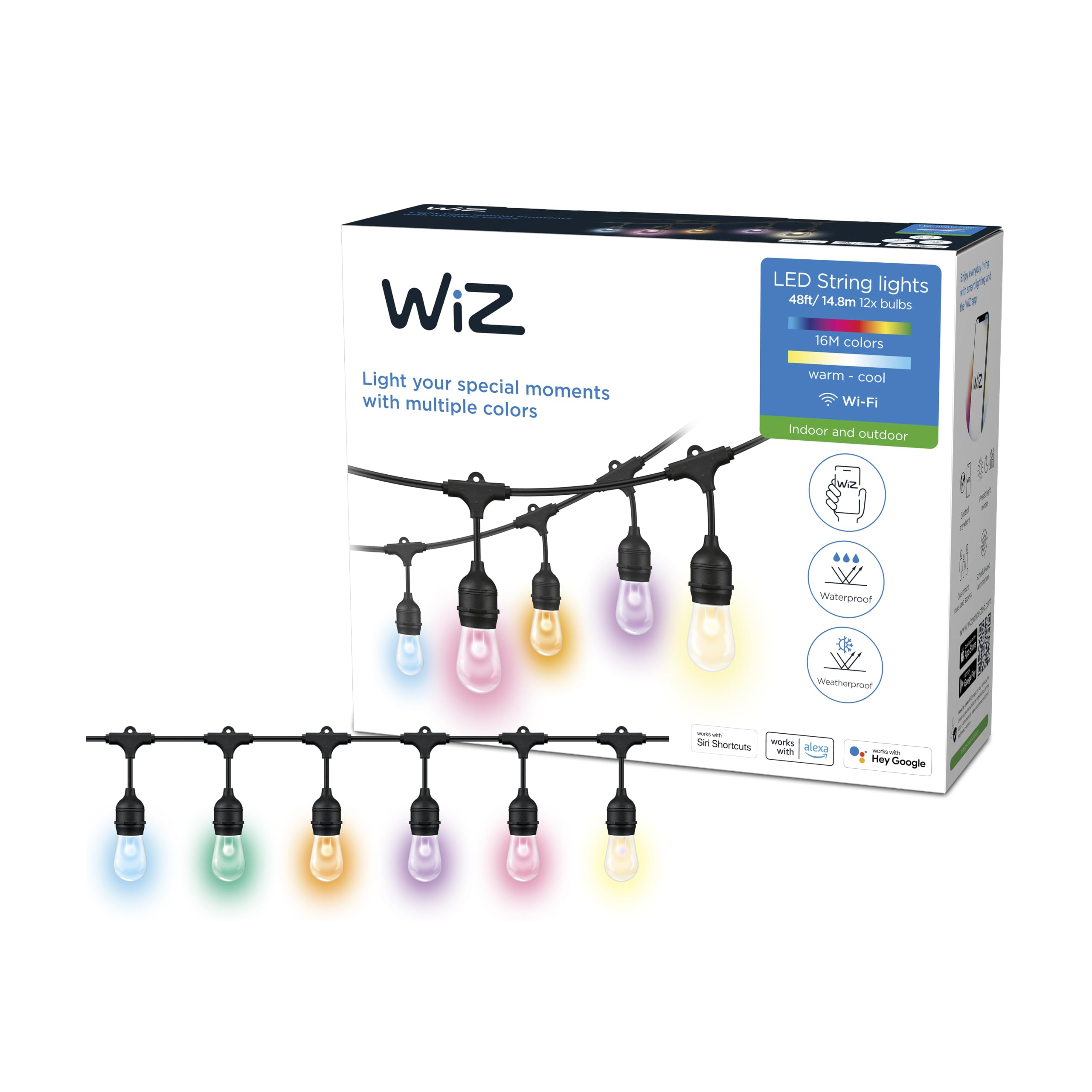 WiZ Catenaria Smart WiFi, Luce Bianca e Colorata, Dimmerabile, Milioni di Colori, 8W, Tecnologia SpaceSense, Controllo Vocale (Alexa, Apple HomeKit. Google Home)