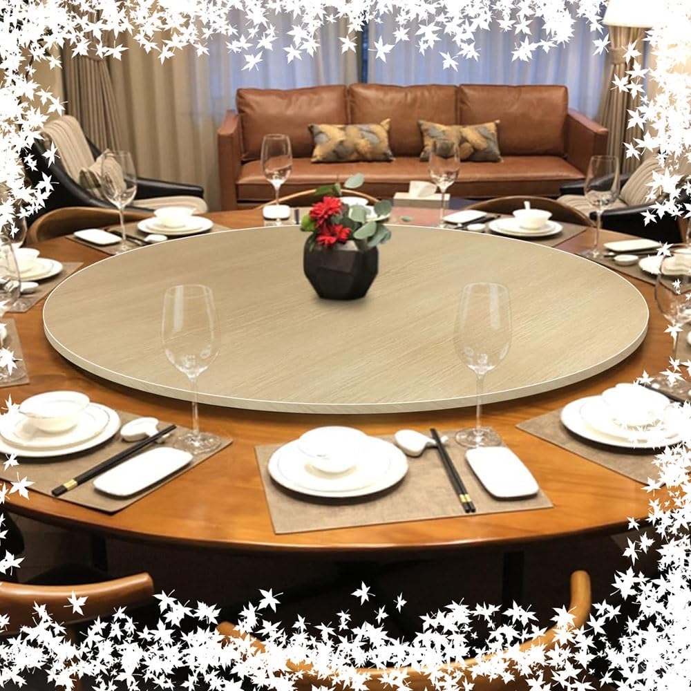 80cm Bandeja Giratoria Grande Para Mesa De Comedor, Bandeja Giratoria Para Servir En La Cocina Del Hogar, Bandeja Giratoria De Madera Lazy Susan, Organizador De Mesa Giratorio Redondo, 6 Colore