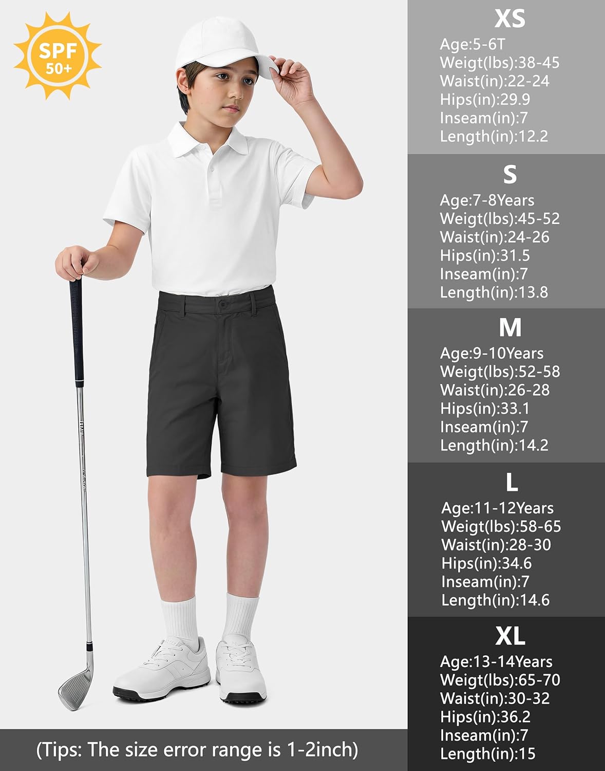 Youth Boys Golf Shorts Stretch Lightweight Kids School Uniform Clothes Flat Front Casual Khaki Hybrid Chino Dress Short - Image 7