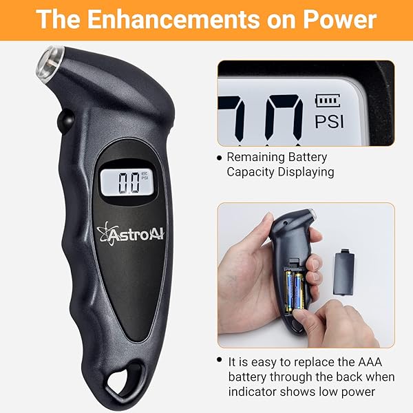 AstroAI 150 PSI Gray Digital Tire Pressure Gauge, Air Pressure Gauge