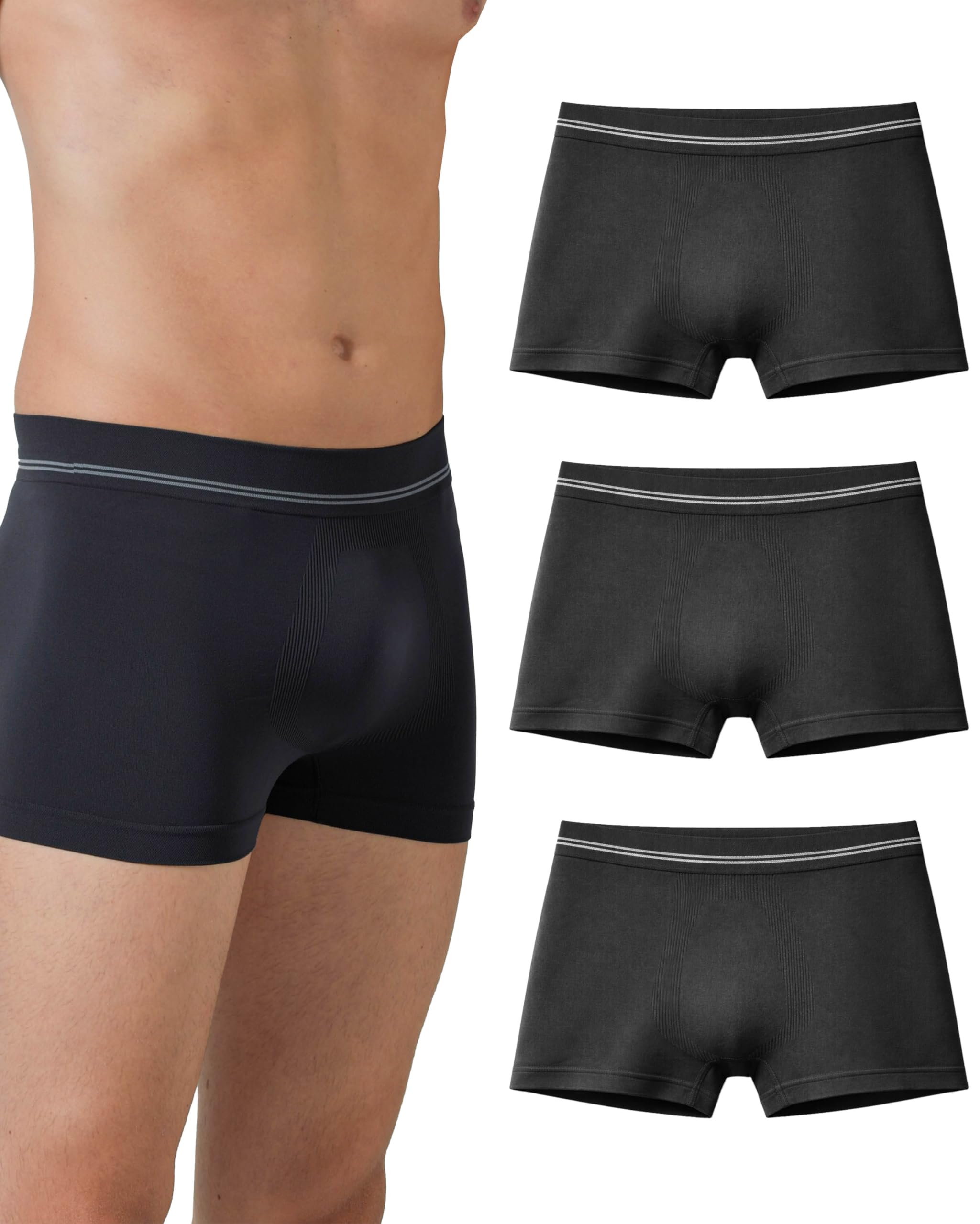 Risalti Mens Boxers Microfibre 3 Pcs - Men's Boxer Shorts More Breathable Than Mens Cotton Boxers, Mens Underwear Trunks, Mens Underwear, Seamless Boxers For Men - Made In Italy