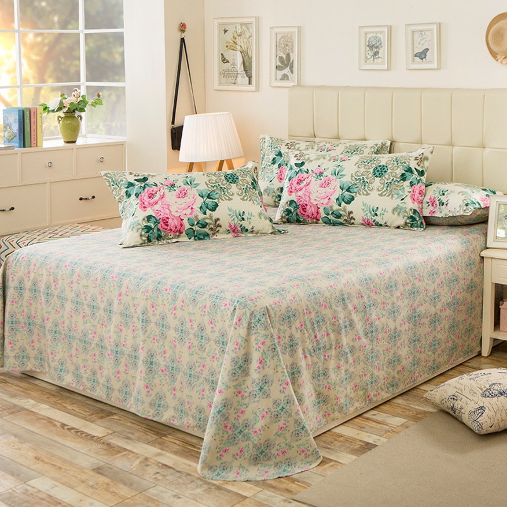 Drap plat en coton double 200x230cm grand lit de dortoir sergé épais