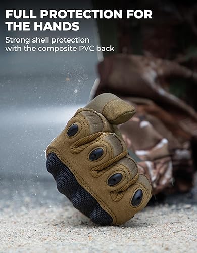 Miniatura 9 de KEMIMOTO Guantes tácticos para hombres, guantes de motocicleta con pantalla táctil con escudo duro y almohadillas de palma para motocicleta,