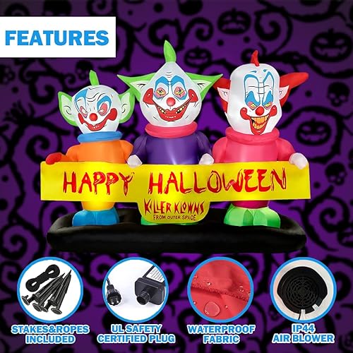 Miniatura 5 de BLOWOUT FUN Decoración inflable de Halloween de 6 pies de largo, decoración inflable para césped, patio, interior, exterior, hogar, patio, fiesta,