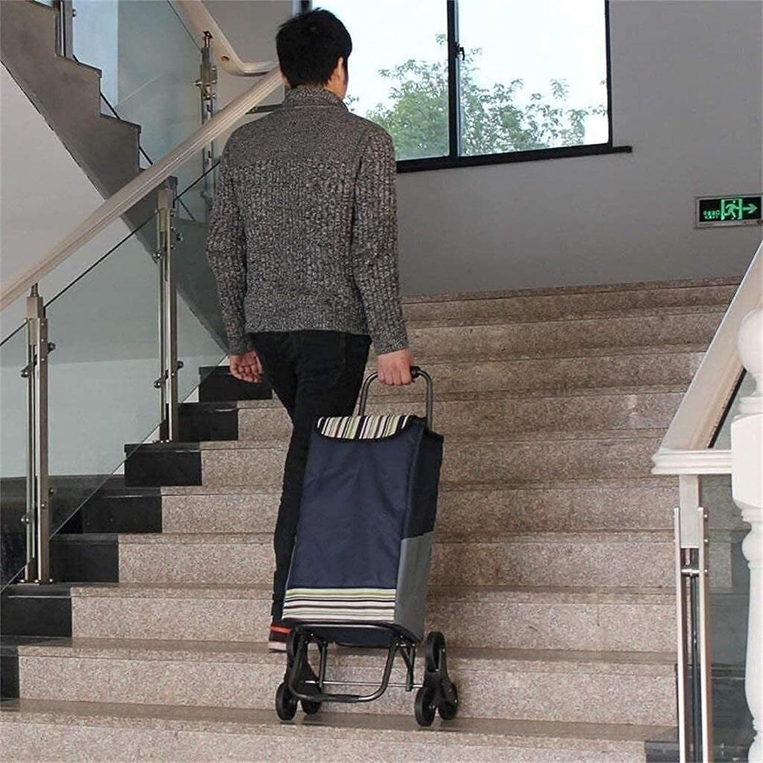 Einkaufstrolley Trolley Sackkarre Treppensteigen Einkaufswagen Klappbarer Einkaufswagen Tragbarer Ziehwagen Handanhänger Ziehwagen Einkaufstasche mit Rollen