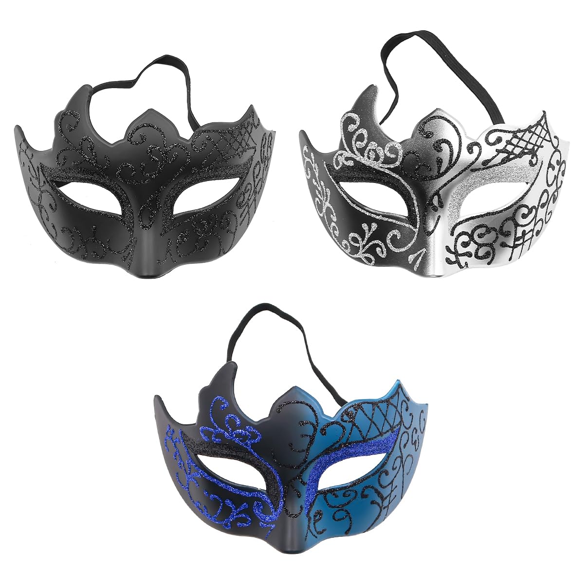 Alnicov 3PCS Venetian Masks Masquerade Mask Cosplay Fancy