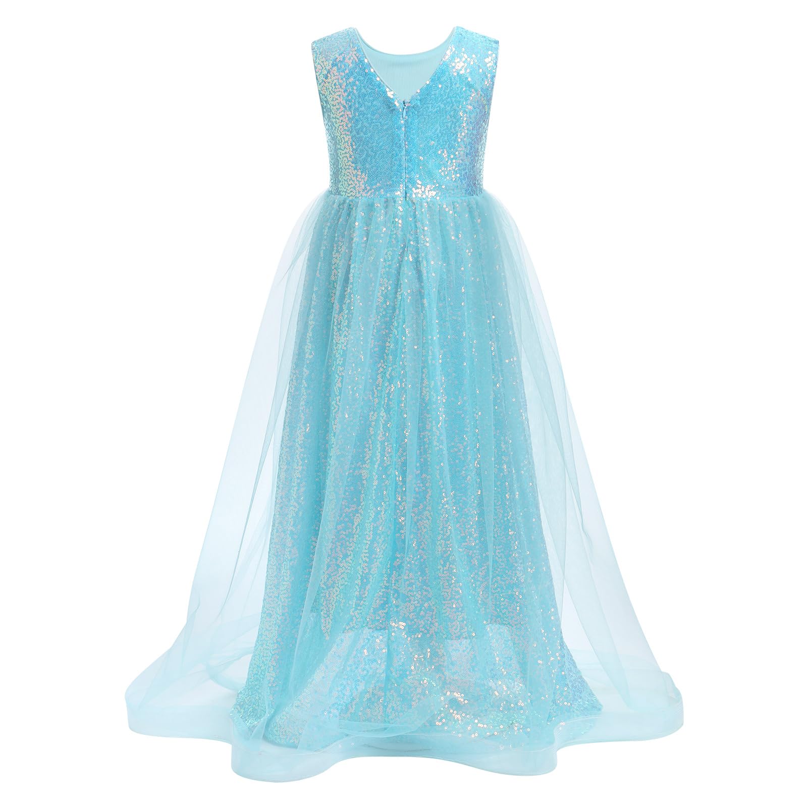 Blumenmädchen Paillettenkleid ärmellos Glitzer Prinzessin Tüll langes Maxikleid Festzug Geburtstag Hochzeit Party Kleid | Funkelndes Tüllkleid für kleine Mädchen, Blumenmädchen, Hochzeit, Party, Ballkleid, 3–14 Jahre