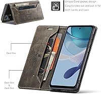 Vista 8 de Funda tipo cartera para Motorola G 5G 2023, funda de piel sintética con tapa para tarjetero, ranura para efectivo, bloqueo RFID, función atril