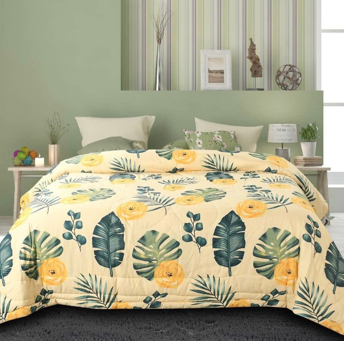 THD (Tuteja Home Decors) Double Bed King Size Comforter Bedding Set ? AC Quilt for Double King Size 160GSM Size 88x97 Inch ( Comforter-Blanket-Quilt Dohar) Set of 4