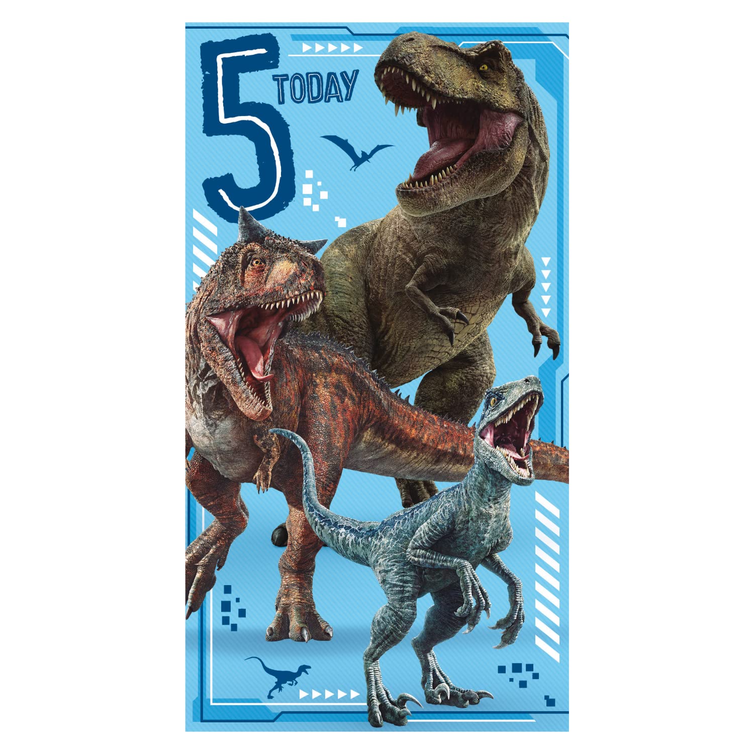Offizielle Jurassic World Geburtstagskarte Zum 5. – Lizenzierte Dino-Karte Mit Personalisierbarer Nachricht