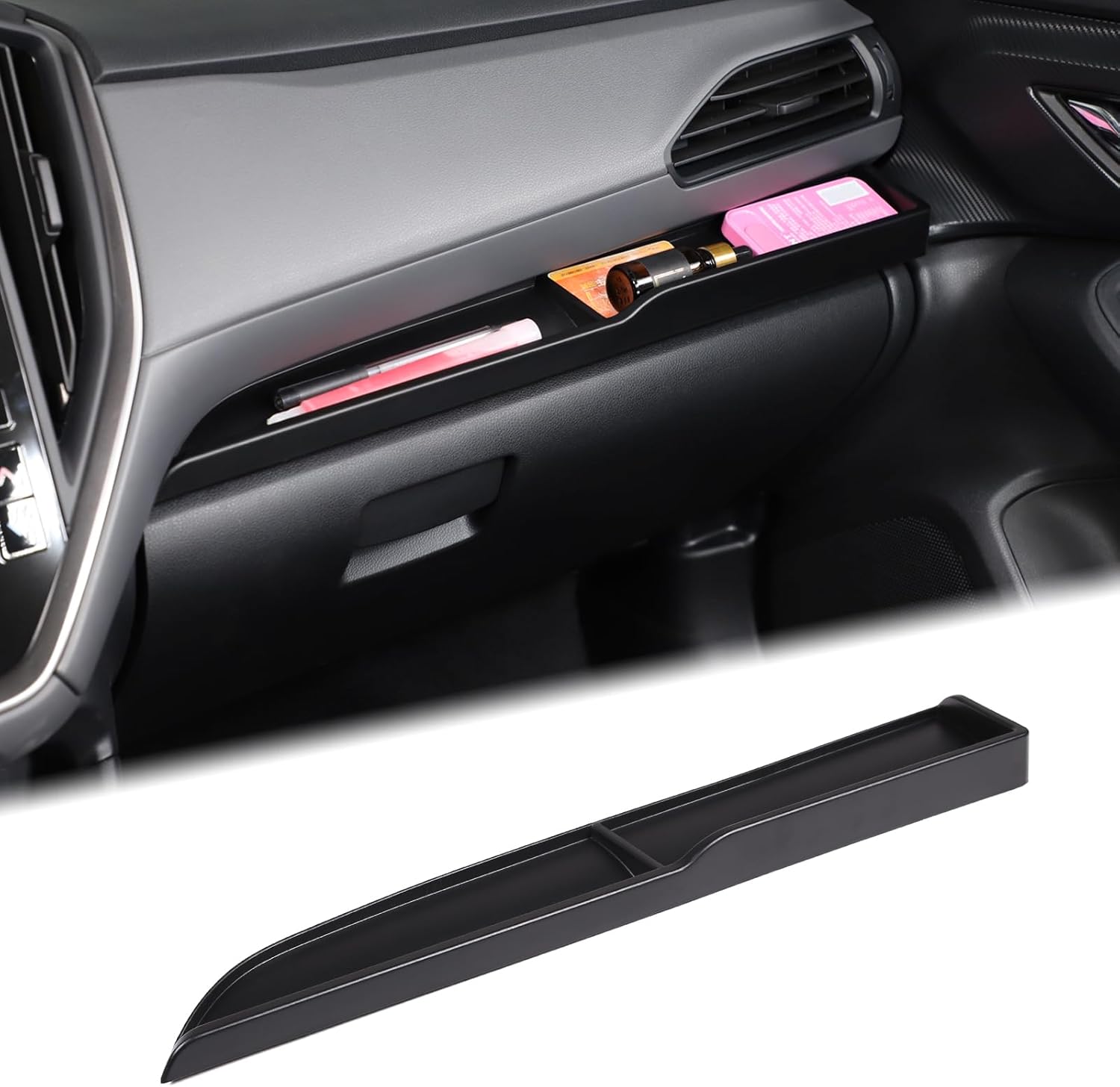 Aunginsy Passenger Dashboard Organizer Tray Compatible with Subaru Crosstrek 2022-2024 & WRX 2022-2024 Center Console Dashboard Table Tray Passenger Co-Pilot Side Storage Box Tray ABS Accessories