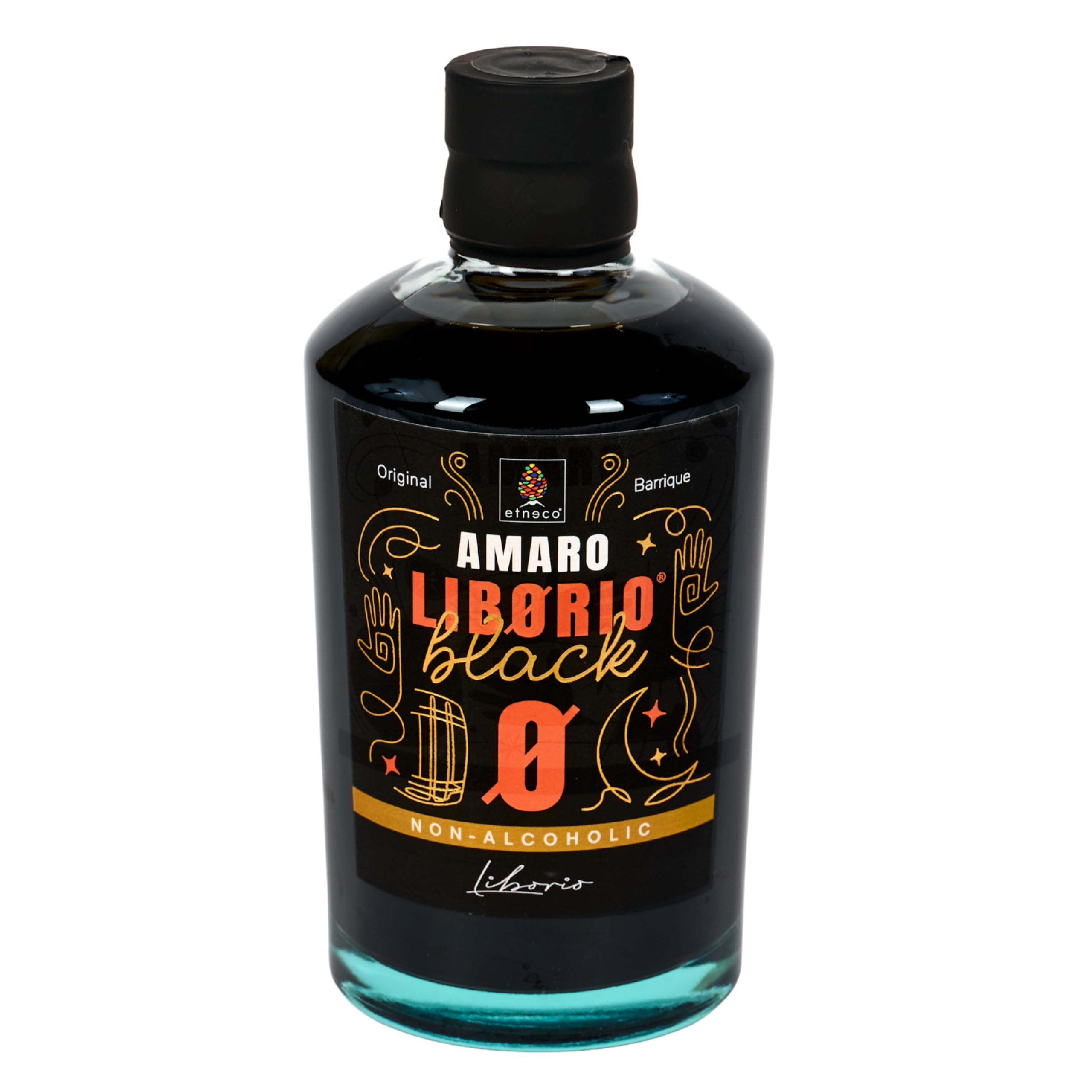 Amaro Liborio Black Analcolico 50cl – Amaro Siciliano Senza Alcol con Note di Cacao e Spezie – Gluten Free, Vegano